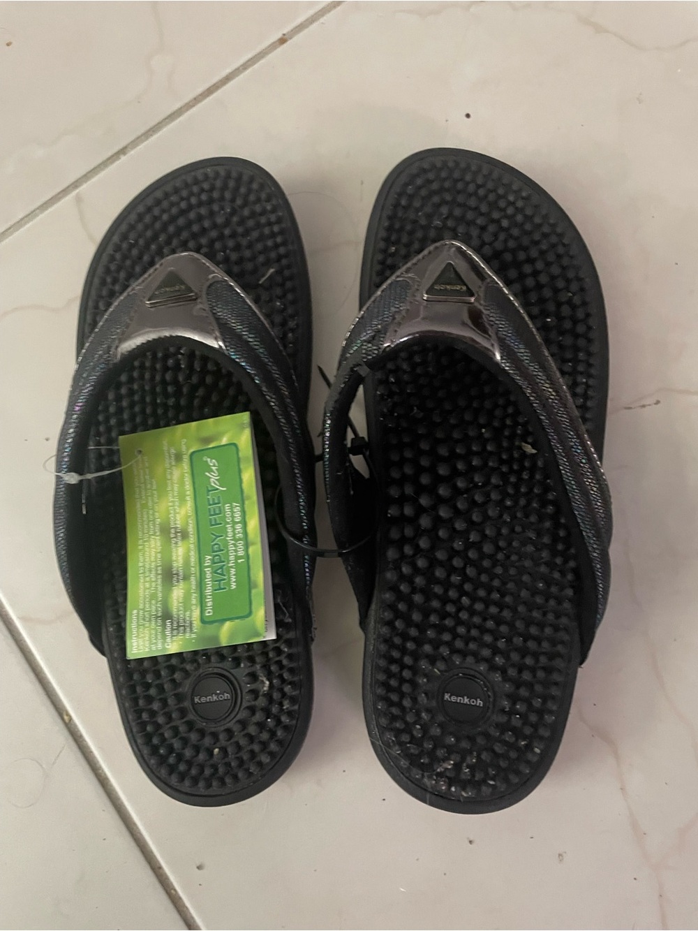 NWT Kenkoh sz 7/38 Spirit metallic Japanese massaging thong sandals